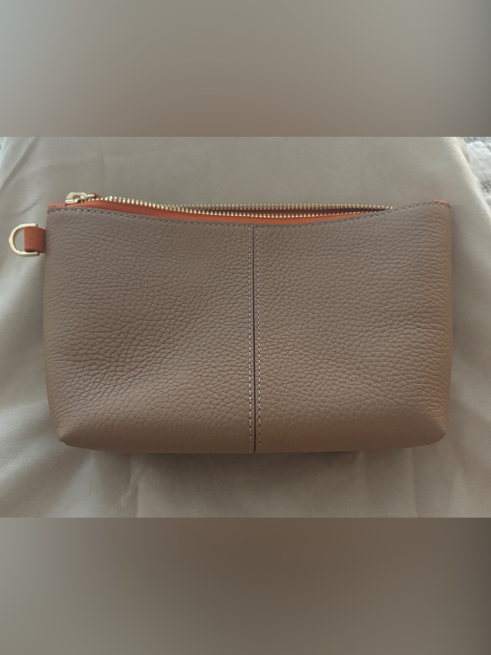 Maison de Sabre Flare Cosmetic Pouch with Orange Trim